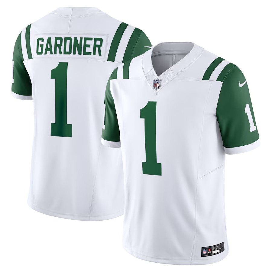 Men's New York Jets Ahmad Sauce Gardner Nike White Classic Alternate Vapor F.U.S.E. Limited Jersey - Jersey