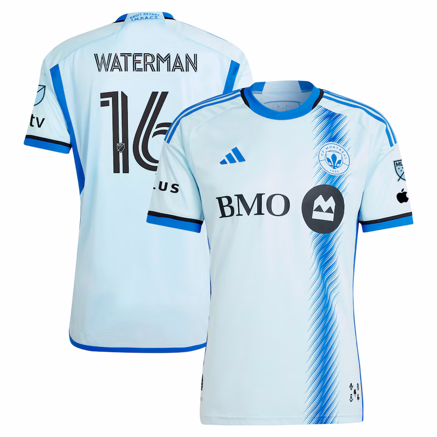 Men's CF Montreal Joel Waterman adidas Light Blue 2024 La Main Authentic Player Jersey - Jersey