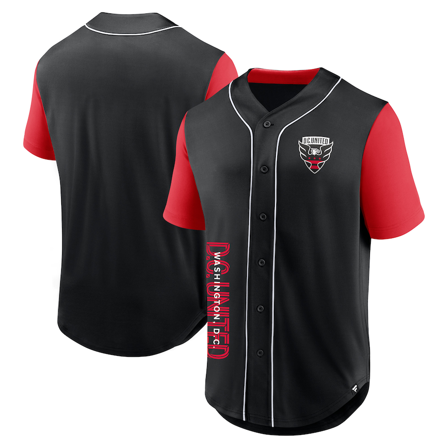 Men's D.C. United Fanatics Black Balance Fashion Baseball Jersey - Jersey