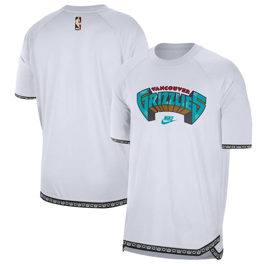 Men's Memphis Grizzlies  Nike White 2024/25 Classic Edition Pregame Shooting T-Shirt - Jersey