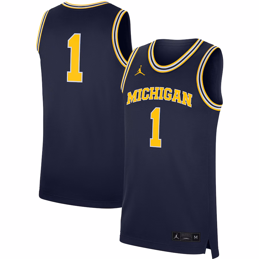 Men's Jordan Brand Navy Michigan Wolverines Replica Jersey - Jersey