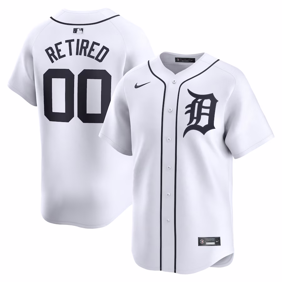 Men's Detroit Tigers Nike White Home Limited Pick-A-Player Retired Roster Jersey - Jersey
