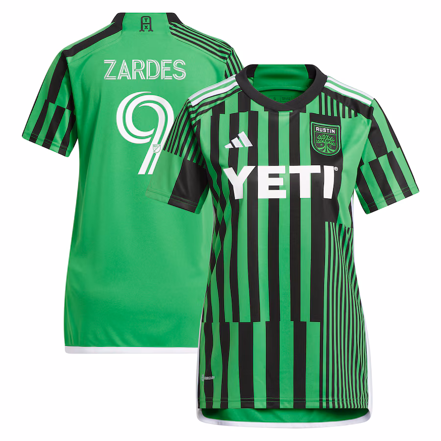 Women's Austin FC Gyasi Zardes adidas Green 2023 Las Voces Kit Replica Jersey - Jersey