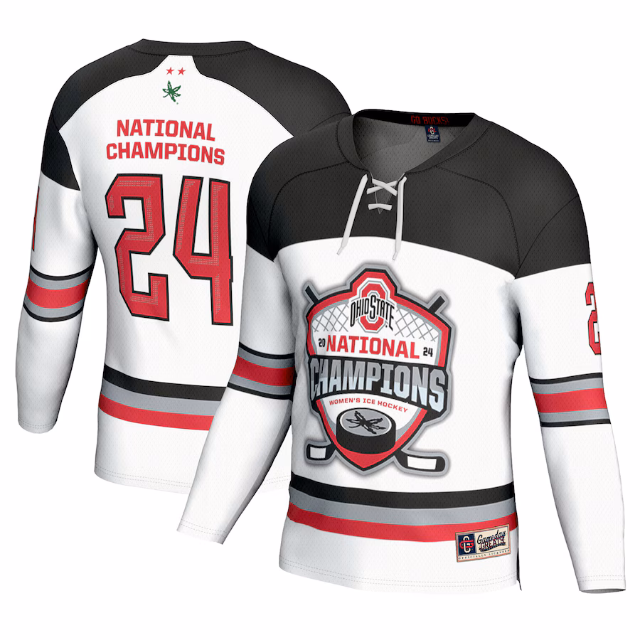 Unisex GameDay Greats  White Ohio State Buckeyes 2024 NCAA Women's Ice Hockey National Champions Fashion Jersey - Jersey