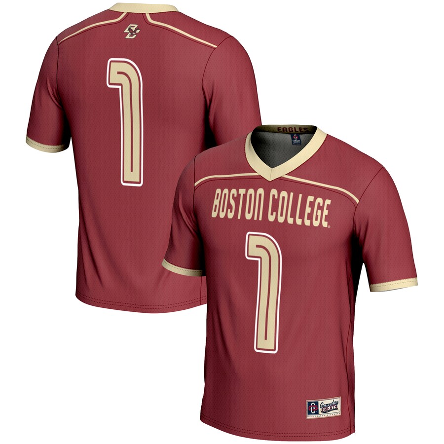 Youth GameDay Greats  Maroon Boston College Eagles #1 Lightweight Lacrosse Jersey - Jersey
