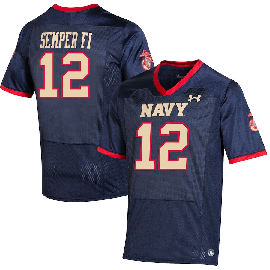 #12 Navy Midshipmen Under Armour USMC Premier Special Game Replica Jersey - Navy - Jersey