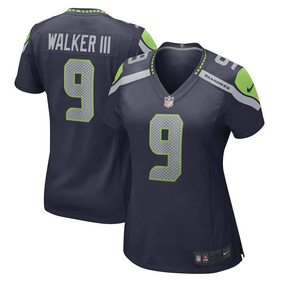 Women's Seattle Seahawks Kenneth Walker III Nike Navy Player Jersey - Jersey
