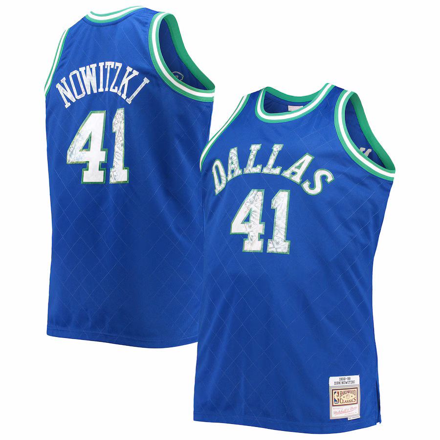 Men's Dallas Mavericks Dirk Nowitzki Mitchell & Ness Blue Big & Tall 1998/99 NBA 75th Anniversary Diamond Swingman Jersey - Jersey