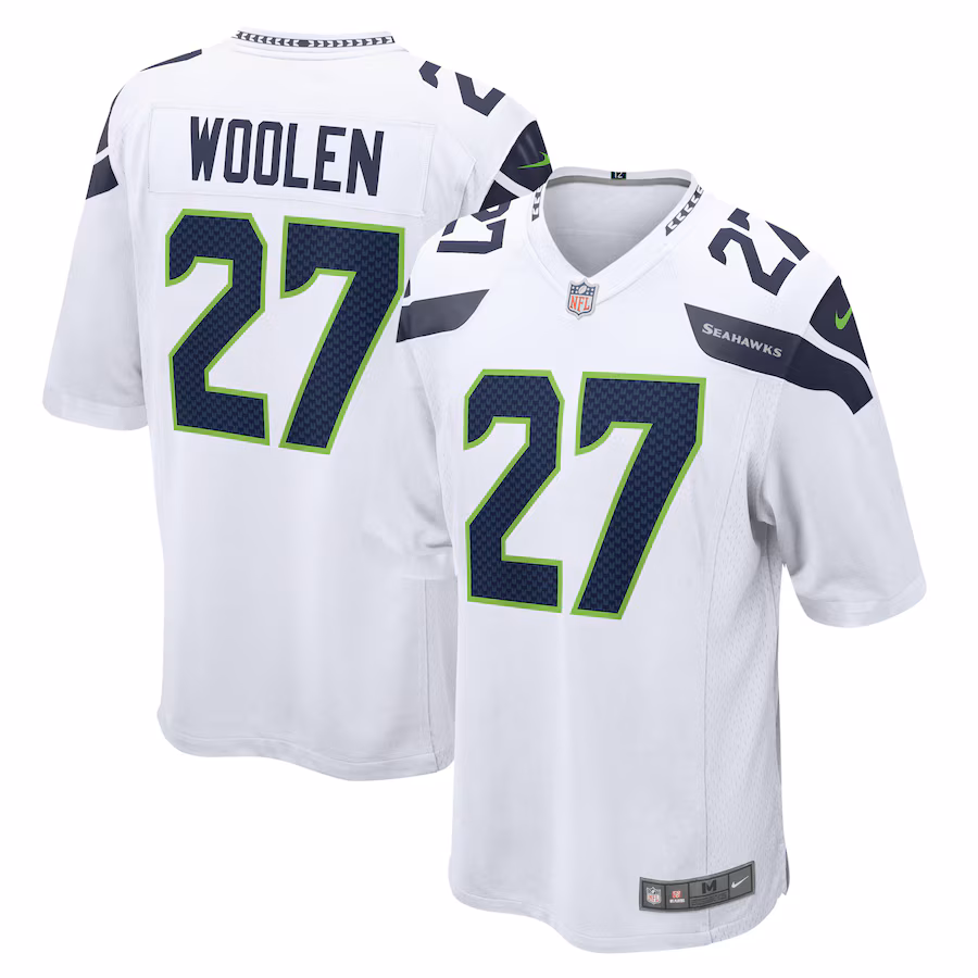 Men's Seattle Seahawks Tariq Woolen Nike White Game Player Jersey - Jersey