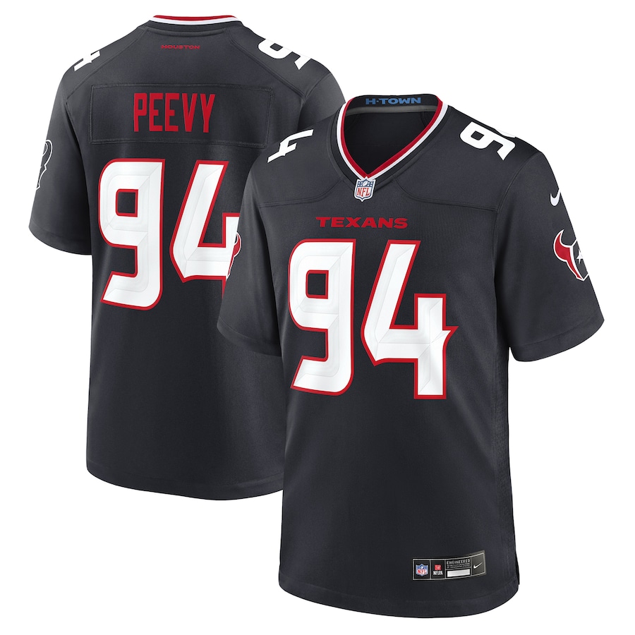 Men's Houston Texans Jayden Peevy Nike Navy Team Game Jersey - Jersey
