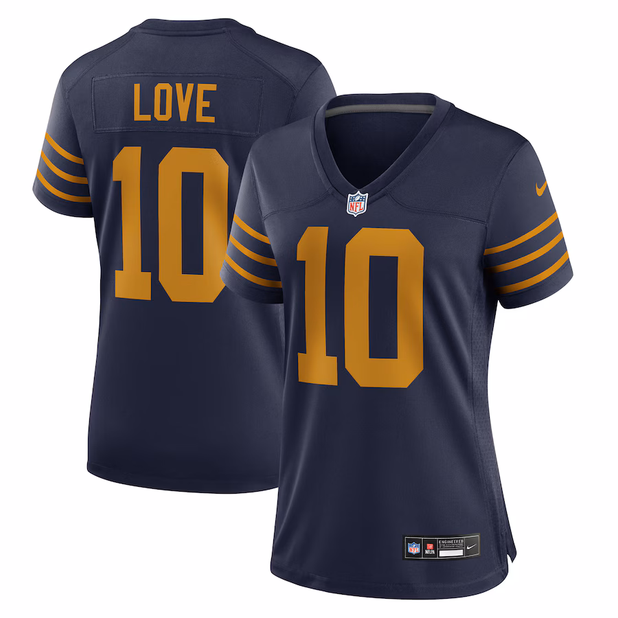 Women's Green Bay Packers Jordan Love Nike Navy The 1923 Classic Game Jersey - Jersey