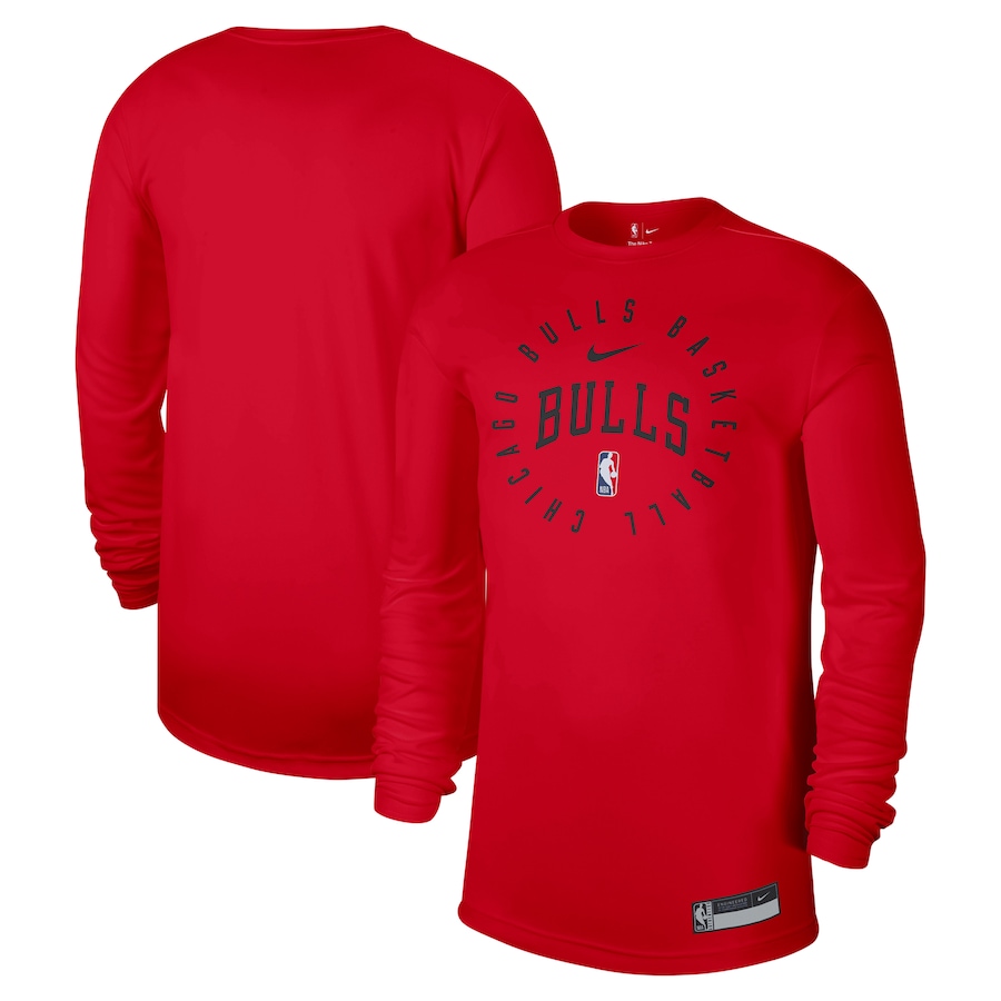 Men's Chicago Bulls Nike Red 2024/25 Legend On-Court Practice Long Sleeve T-Shirt - Jersey