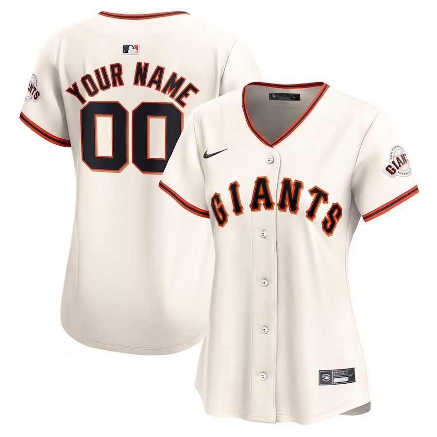 Women's San Francisco Giants Nike Cream Home Limited Custom Jersey - Jersey