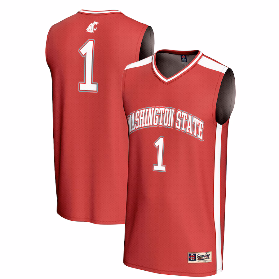 Youth GameDay Greats #1 Crimson Washington State Cougars Lightweight Collegiate Basketball Fashion Jersey - Jersey