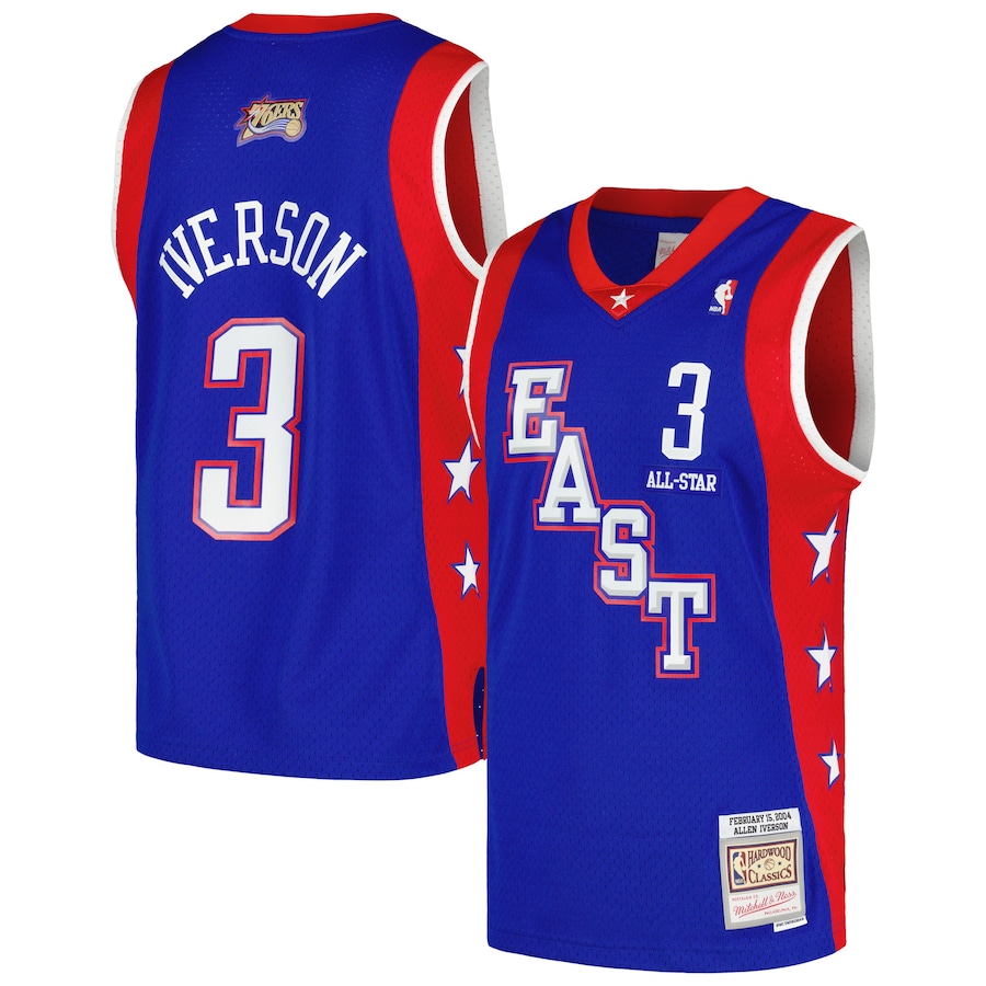 Men's Eastern Conference Allen Iverson Mitchell & Ness Royal Hardwood Classics 2004 NBA All-Star Game Swingman Throwback Jersey - Jersey