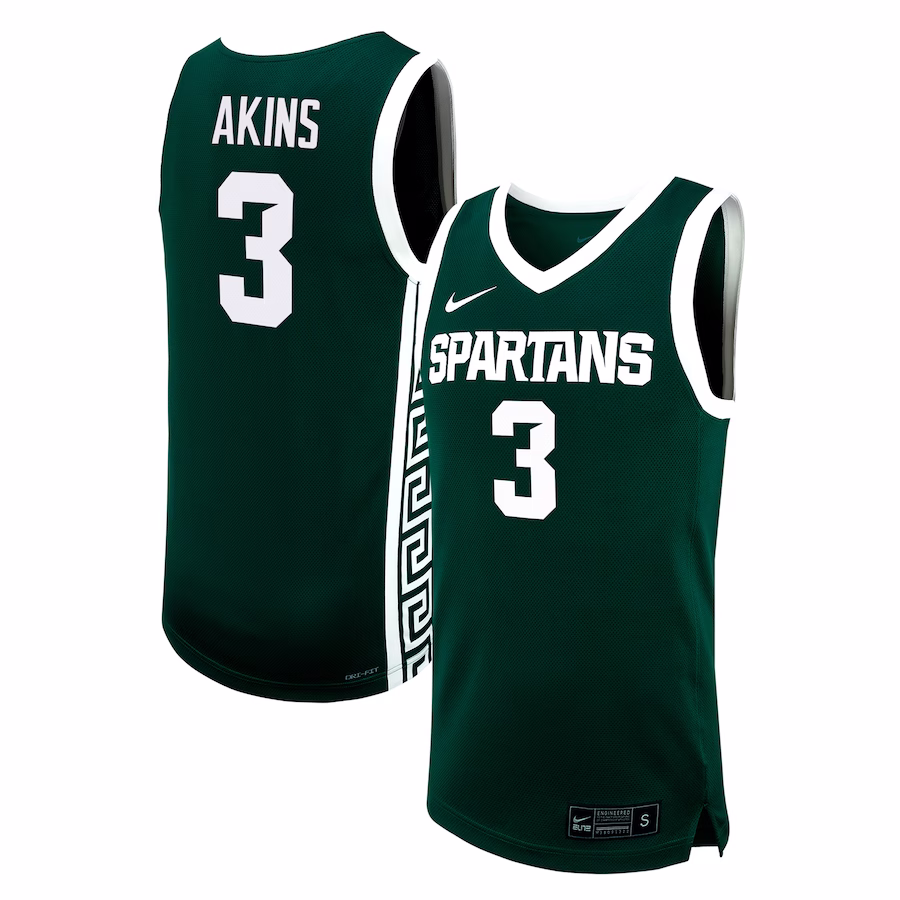 Jaden Akins Michigan State Spartans Nike NIL Basketball Replica Player Jersey - Green - Jersey
