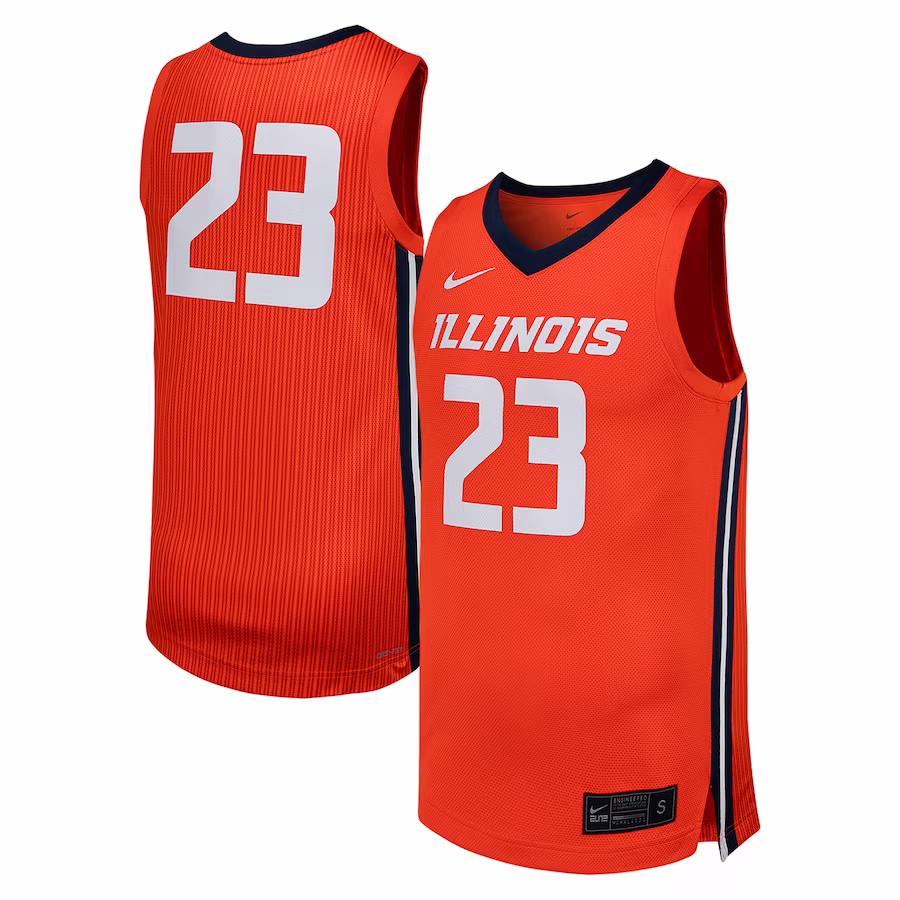 #23 Illinois Fighting Illini Nike Replica Basketball Jersey - Orange - Jersey
