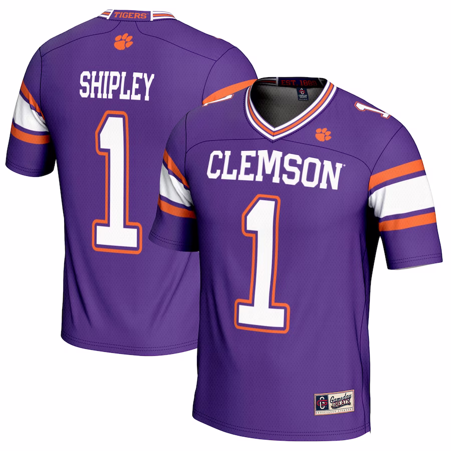 Will Shipley Clemson Tigers GameDay Greats Youth NIL Player Football Jersey - Purple - Jersey