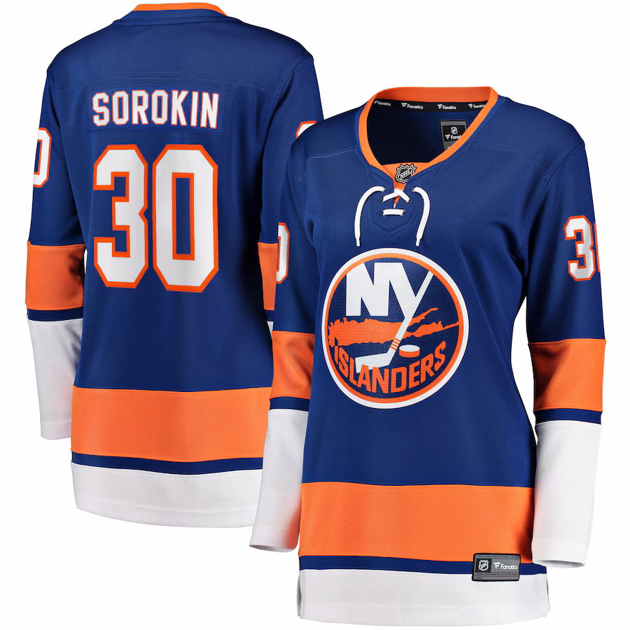 Women's New York Islanders Ilya Sorokin Fanatics Royal Home Breakaway Player Jersey - Jersey