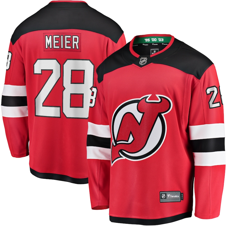 Men's New Jersey Devils Timo Meier Fanatics Red Home Breakaway Jersey - Jersey