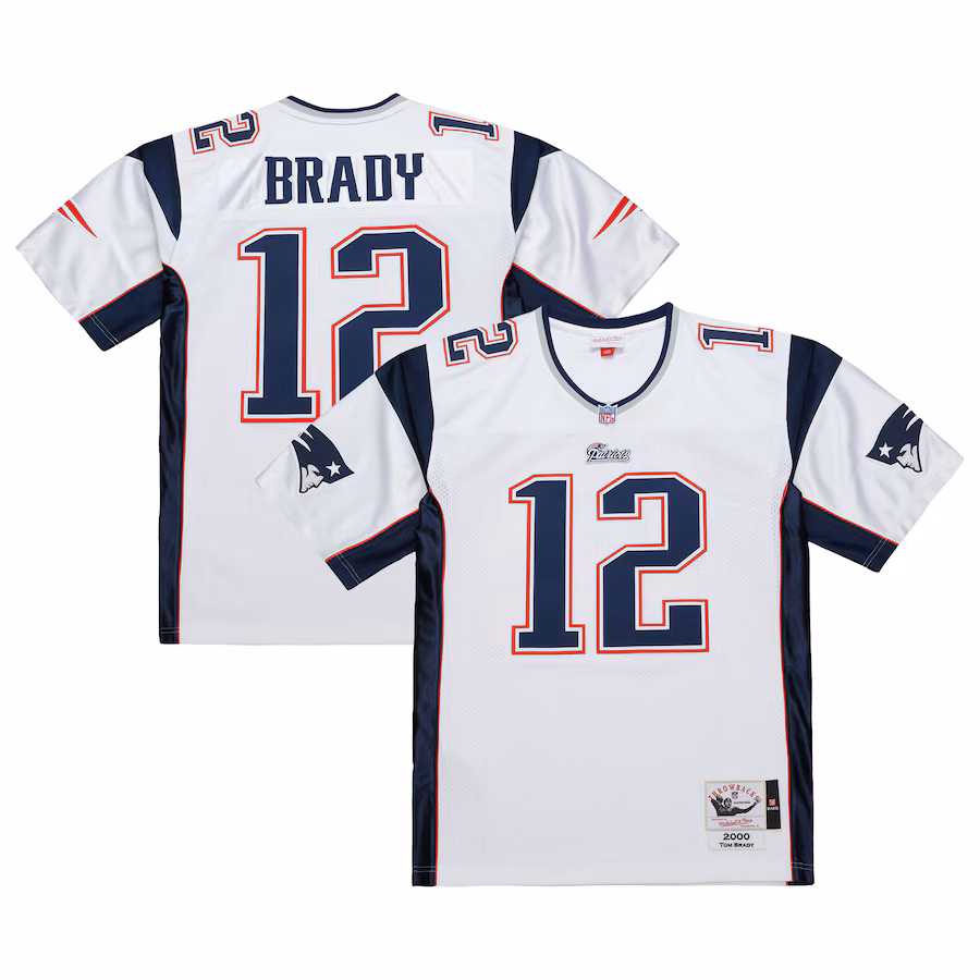 Men's New England Patriots Tom Brady Mitchell & Ness White 2000 Authentic Jersey - Jersey
