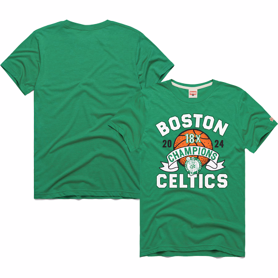Unisex Boston Celtics Homage Heather Kelly Green 18-Time NBA Finals Champions Tri-Blend T-Shirt - Jersey