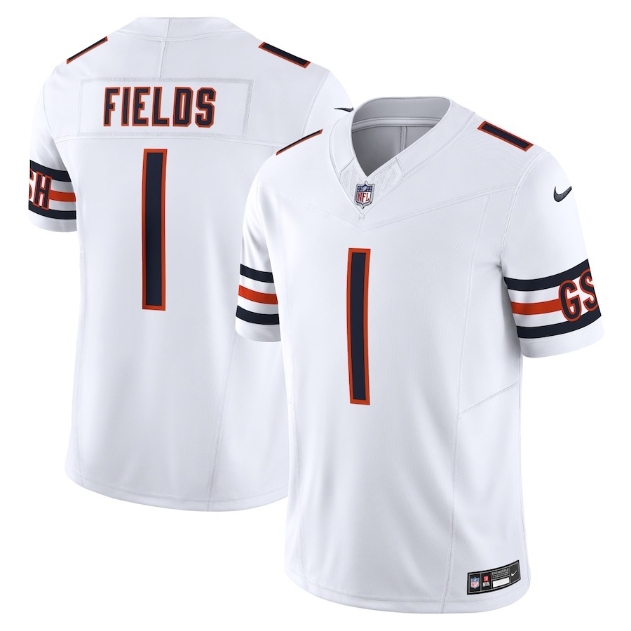 Men's Chicago Bears Justin Fields Nike White Vapor F.U.S.E. Limited Jersey - Jersey