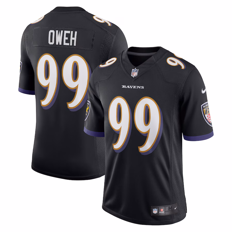 Men's Baltimore Ravens Odafe Oweh Nike Black Vapor Limited Jersey - Jersey