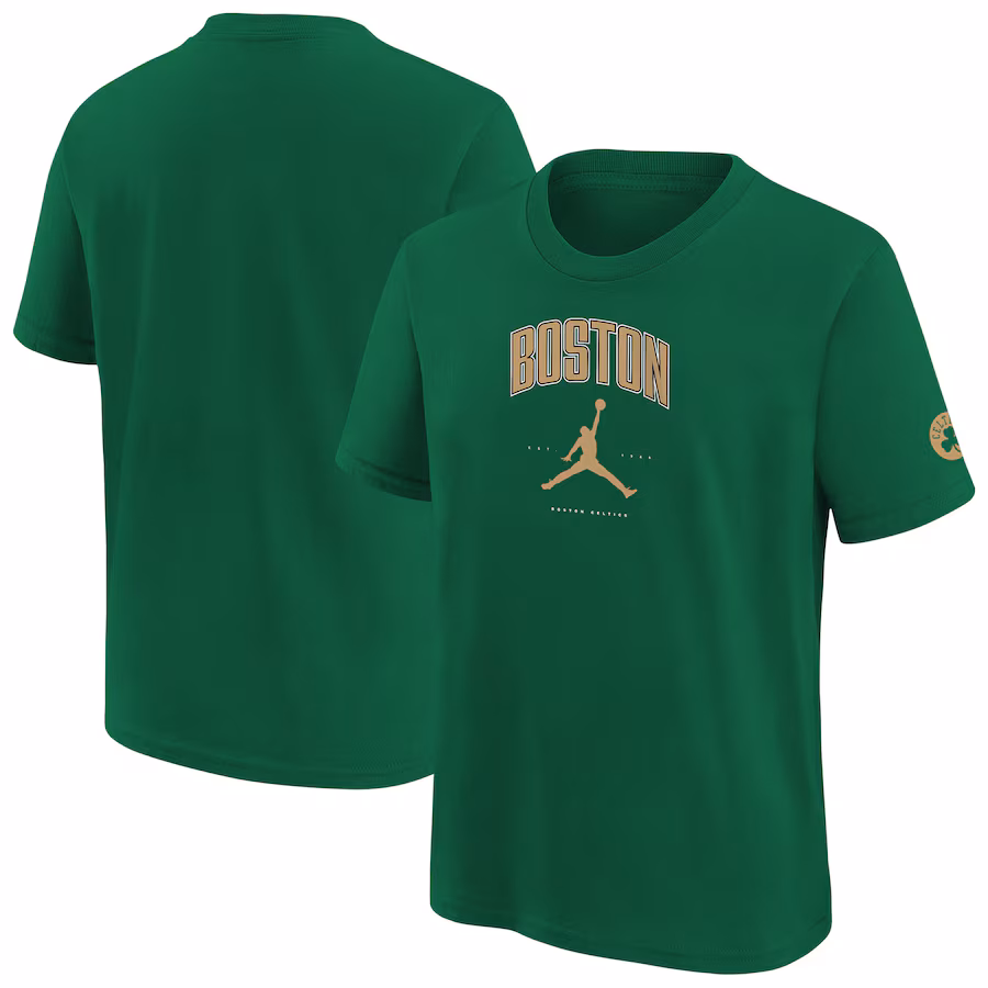 Youth Boston Celtics Jordan Brand Kelly Green Essential Cities T-Shirt - Jersey