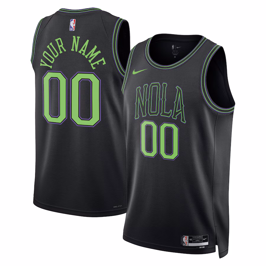 Unisex New Orleans Pelicans  Nike Black 2023/24 Custom Swingman Jersey - City Edition - Jersey