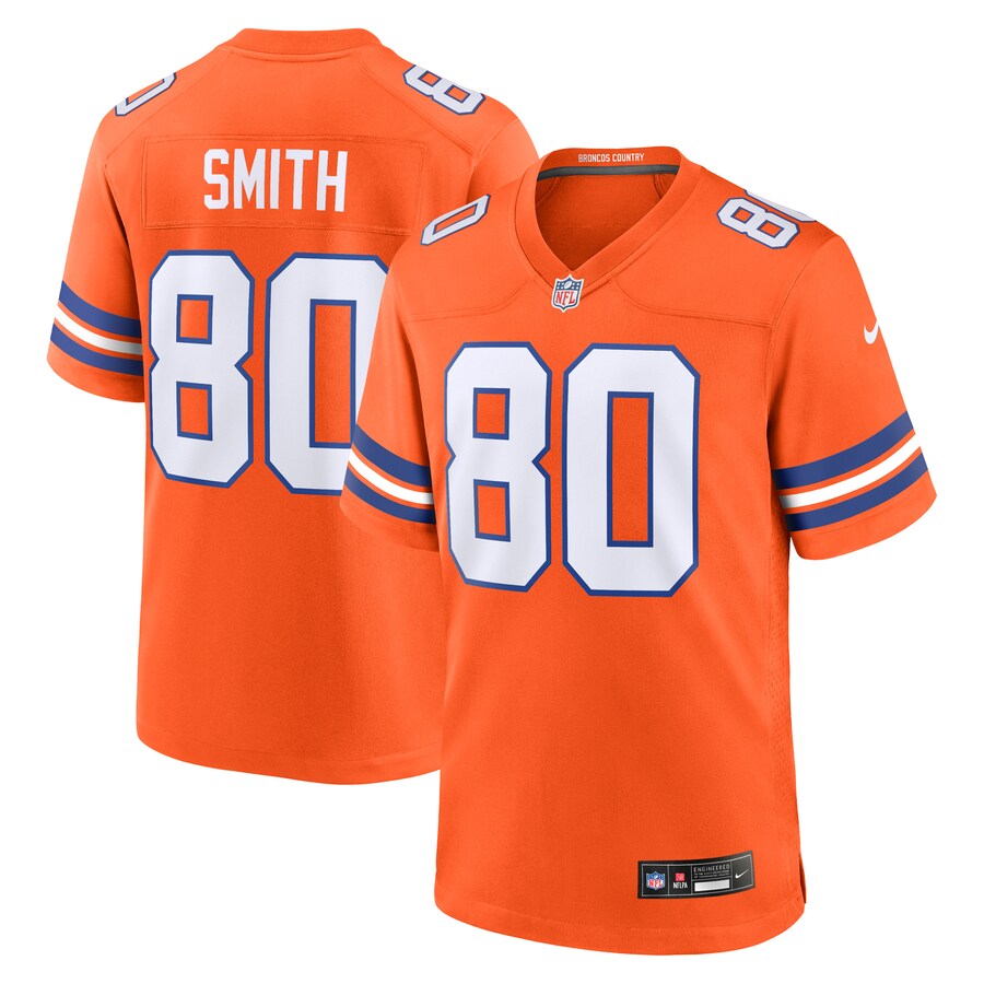 Men's Denver Broncos Rod Smith Nike Orange Mile High Collection 1977 Throwback Retired Player Game Jersey - Jersey