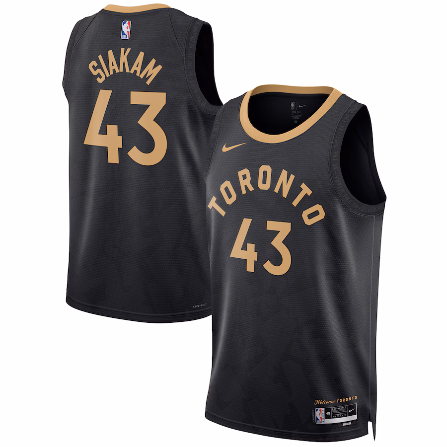Unisex Toronto Raptors Pascal Siakam Nike Black 2022/23 Swingman Jersey - City Edition - Jersey