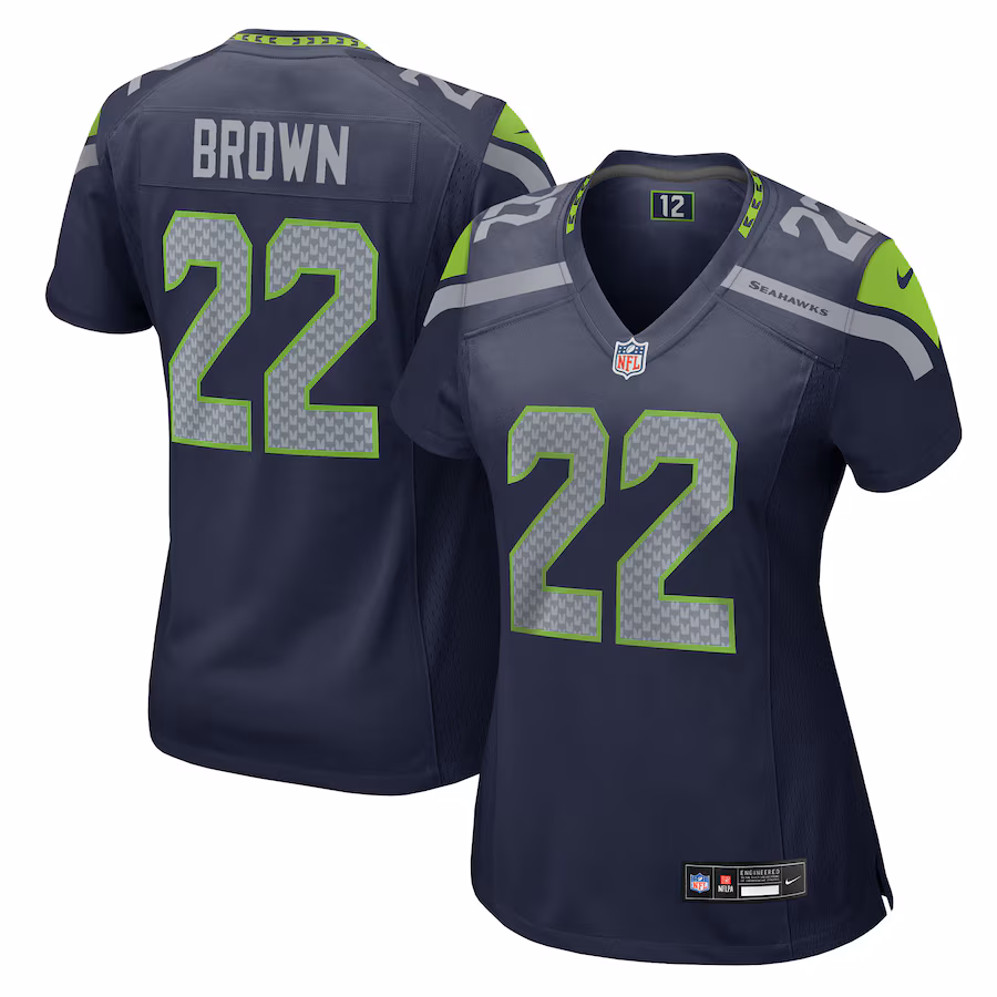 Women's Seattle Seahawks Tre Brown Nike College Navy Team Game Jersey - Jersey