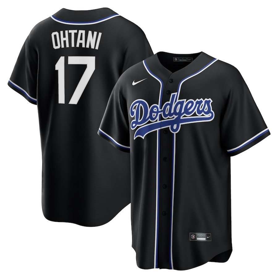 Men's Los Angeles Dodgers Shohei Ohtani Nike Black Lights Out Replica Player Jersey - Jersey