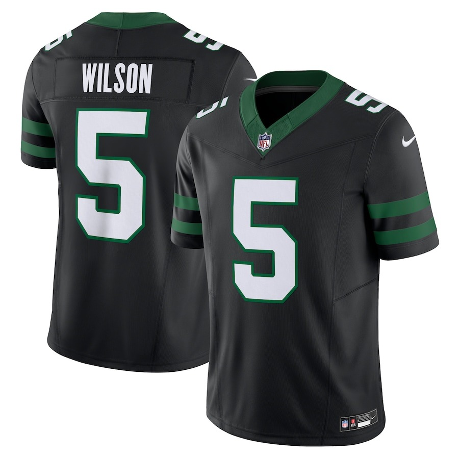 Men's New York Jets Garrett Wilson Nike Legacy Black Alternate Vapor F.U.S.E. Limited Jersey - Jersey