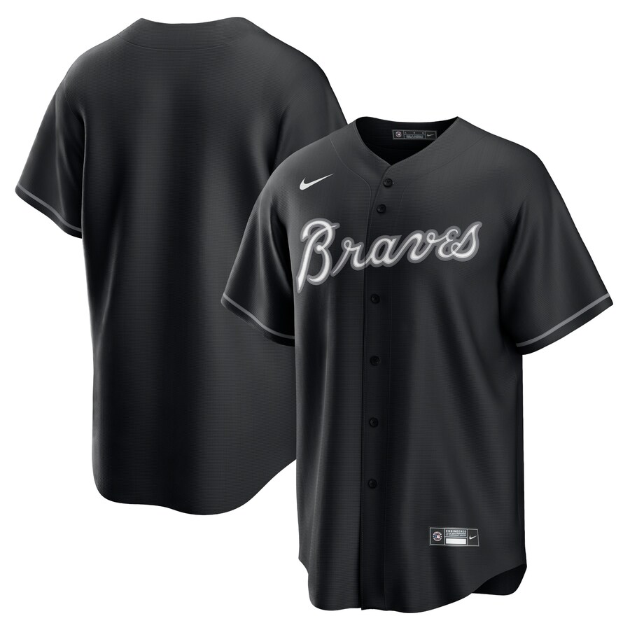 Men's Atlanta Braves Nike Black/White Official Replica Jersey - Jersey
