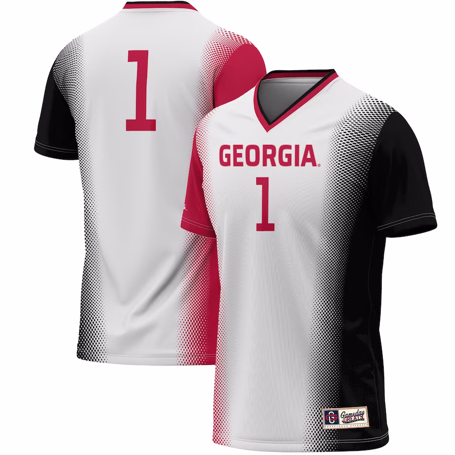 #1 Georgia Bulldogs GameDay Greats Youth Women's Soccer Lightweight Fashion Jersey - White - Jersey