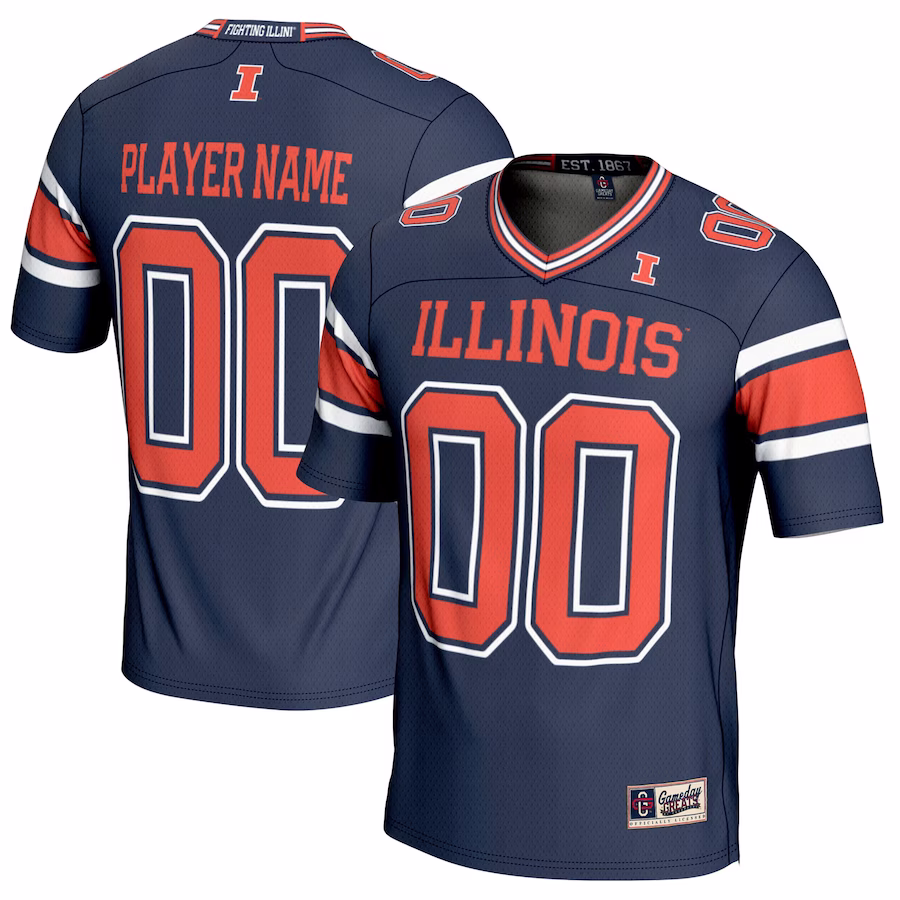 Illinois Fighting Illini GameDay Greats Youth NIL Pick-A-Player Football Jersey - Navy - Jersey