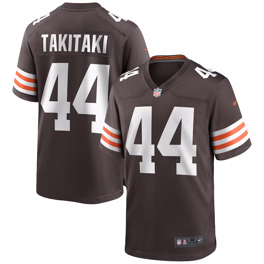 Men's Cleveland Browns Sione Takitaki Nike Brown Game Jersey - Jersey