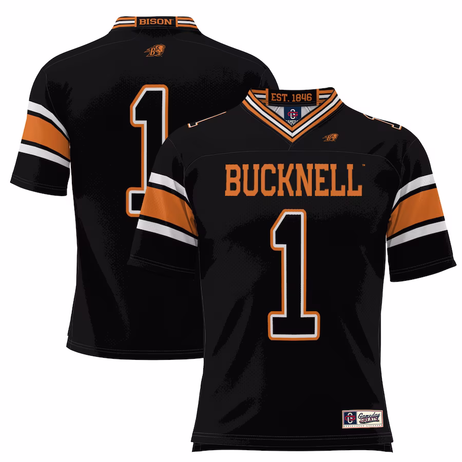 #1 Bucknell Bison GameDay Greats Youth Football Jersey - Black - Jersey