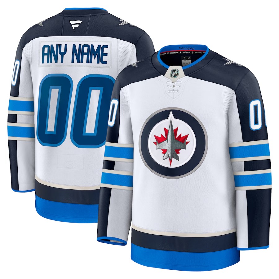 Men's Winnipeg Jets Fanatics White Away Premium Custom Jersey - Jersey