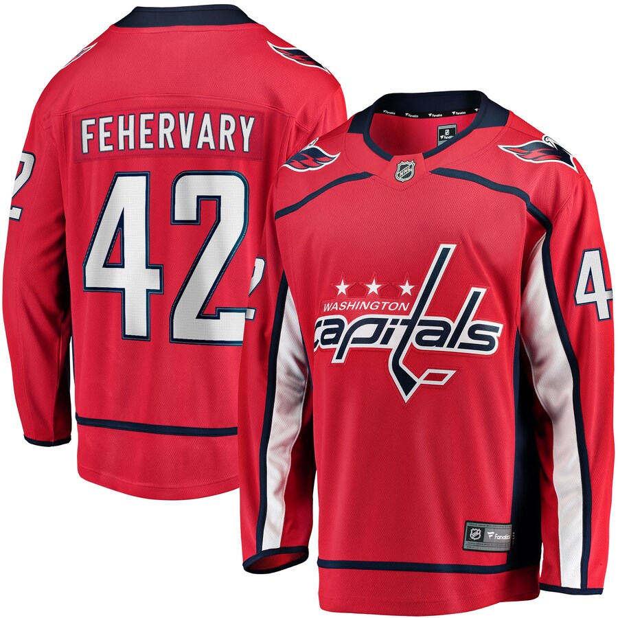 Men's Washington Capitals Martin Fehervary Fanatics Branded Red Home Breakaway Player Jersey - Jersey