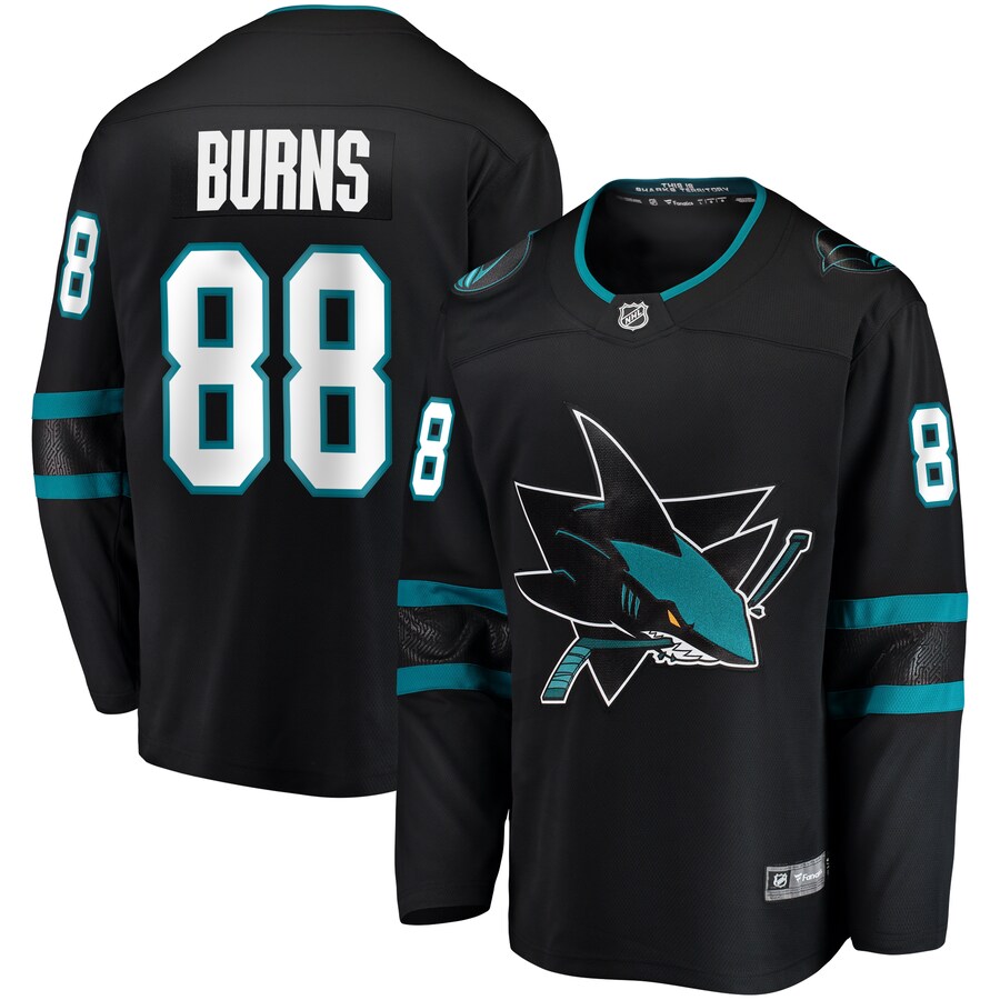 Men's San Jose Sharks Brent Burns Fanatics Branded Black Alternate Breakaway Player Jersey - Jersey