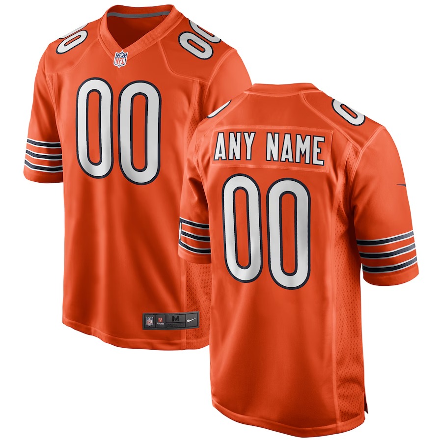 Men's Chicago Bears Nike Orange Alternate Custom Game Jersey - Jersey