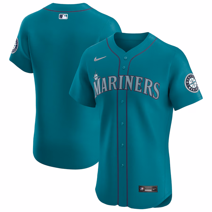 Men's Seattle Mariners Nike Aqua Alternate Vapor Premier Elite Patch Jersey - Jersey