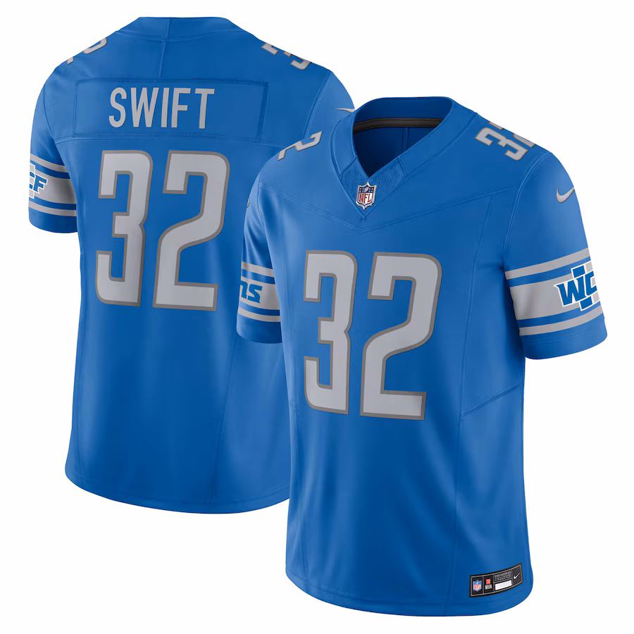 Men's Detroit Lions D'Andre Swift Nike Blue Vapor F.U.S.E. Limited Jersey - Jersey