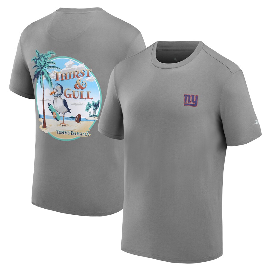 Men's New York Giants Tommy Bahama Gray Thirst & Gull T-Shirt - Jersey
