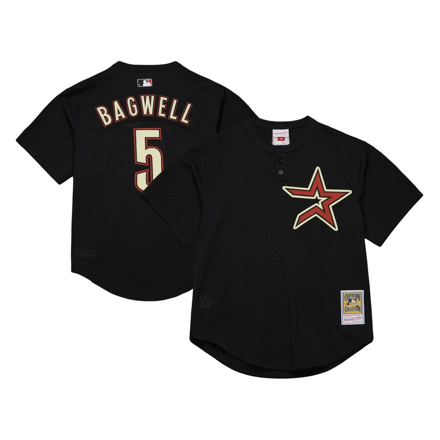 Men's Houston Astros Jeff Bagwell Mitchell & Ness Black Cooperstown Collection Mesh Batting Practice Jersey - Jersey