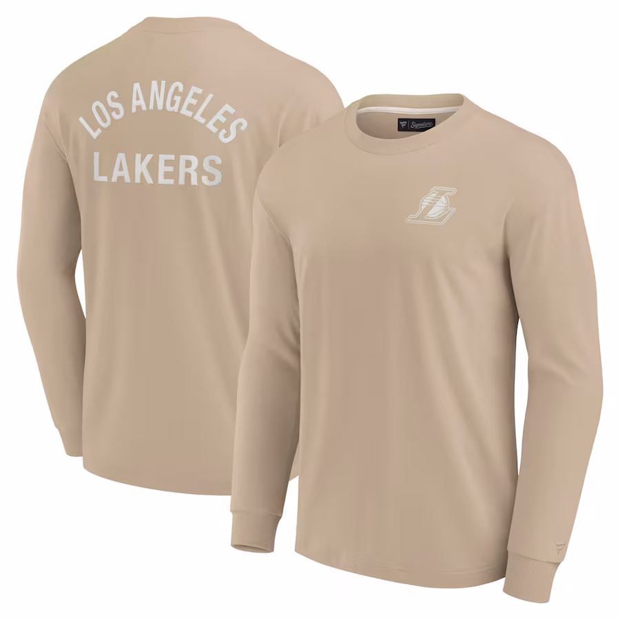 Unisex Los Angeles Lakers Fanatics Khaki Elements Super Soft Long Sleeve T-Shirt - Jersey