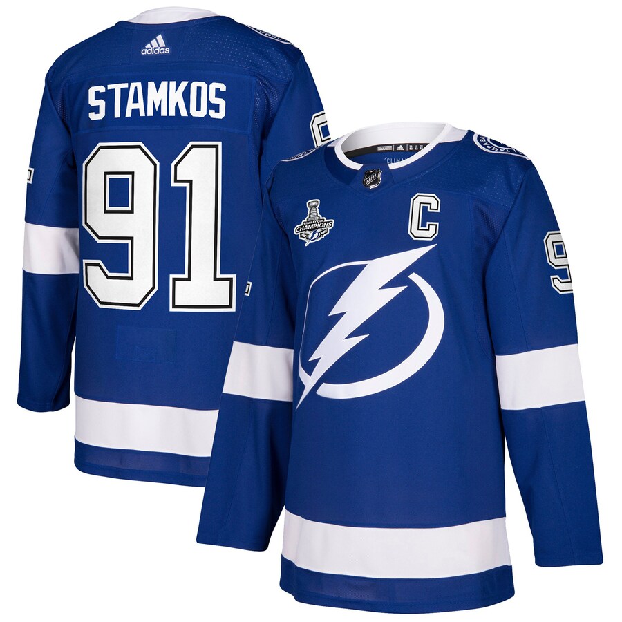 Men's Tampa Bay Lightning Steven Stamkos adidas Blue 2021 Stanley Cup Champions Authentic Player Jersey - Jersey